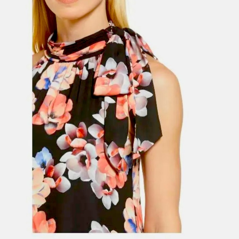 Cece Sleevless Rosetta Floral Shift Formal Dress